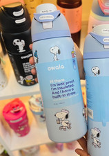 Owala FreeSip 32oz Snoopy Blue Peanuts Insulated Bottle Stainless Steel New
