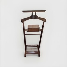 Vintage Men s Gentleman's Butler Valet Stand Clothes Suit Hanger Rack Wood Box