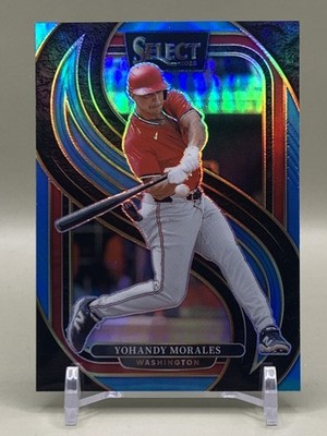 2025 Panini Select #166 Yohandy Morales Blue Prizm /199 - Washington Nationals