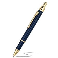 Luxury Gel Pen with 24K Gold Electroplating Finish Piano Lacquer, Luxury Blue