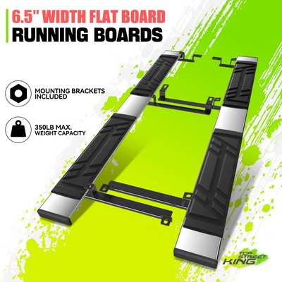 6.5'' Rectangular Flat Board Step Pad Running Boards 2PC for Nissan Murano 15-24