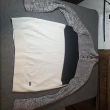 by GUESS colorblock buttoned mock neck sweater Large I2
