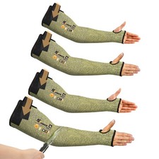 2 Pairs CORE Arm Protection Sleeves S081, ANSI A5 Cut Resistant Sleeves with ...