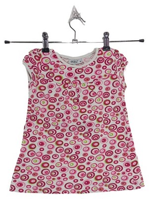 OKAY Mädchen Kleid Gr. 98 Baumwolle Sommerkleid Kreise Bunt Pink Geometrisch
