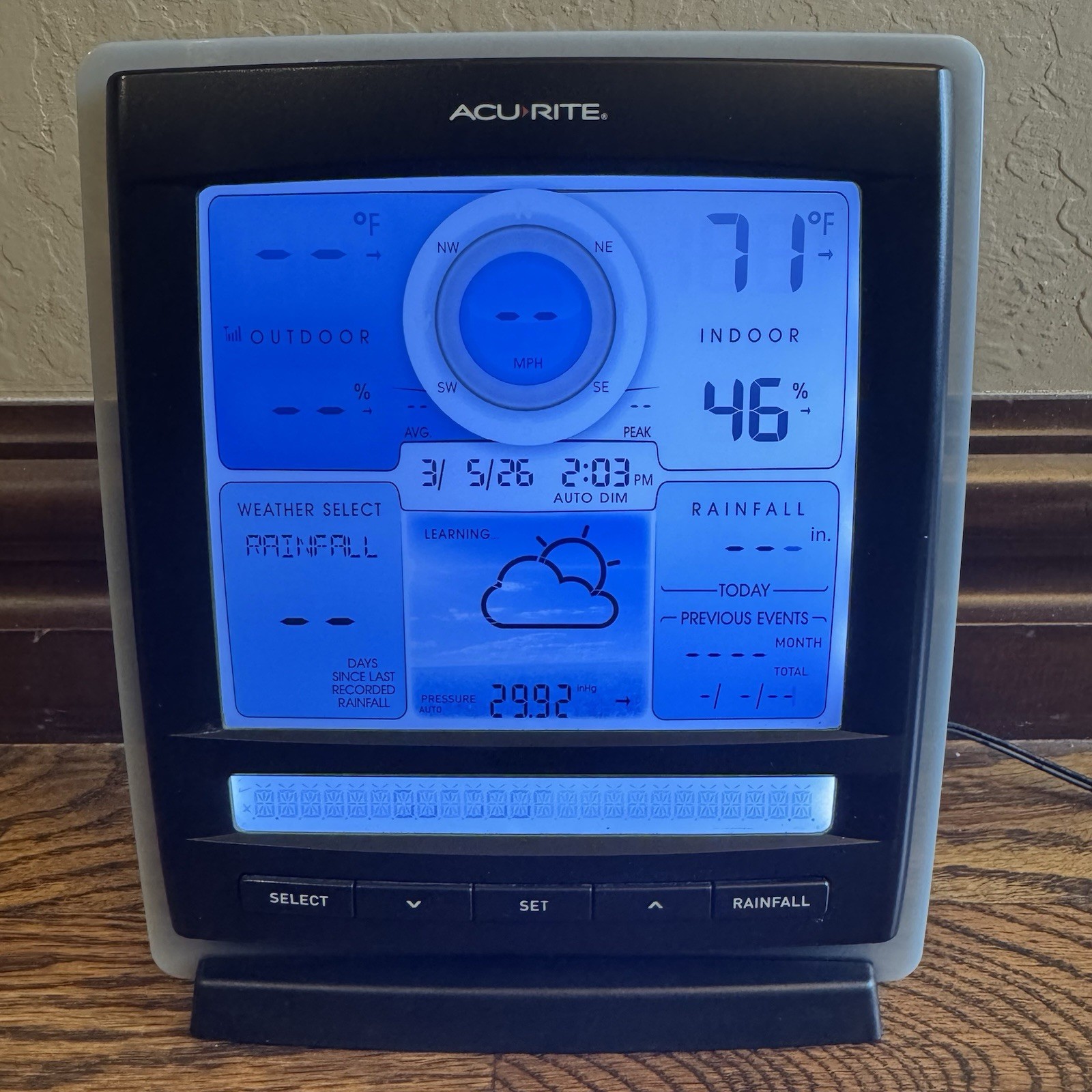 AcuRite 01512-RX Color Display Only for 5-in-1 Weather Sensors w/ Power Supply