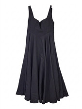 Odd Muse High Waist Square Neck Midi Dress Black - XXL