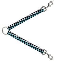 Dog Leash Splitter Checker Black/Ombre Turquoise (Us Import)
