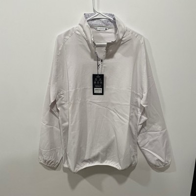 7 Diamonds Oxygenate Quarter Zip Pullover White Grid Anti-Odor Mens Large NWT