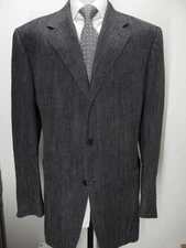 Amazing CANALI gray silk/linen/wool melange sport coat US 46 XL Y68