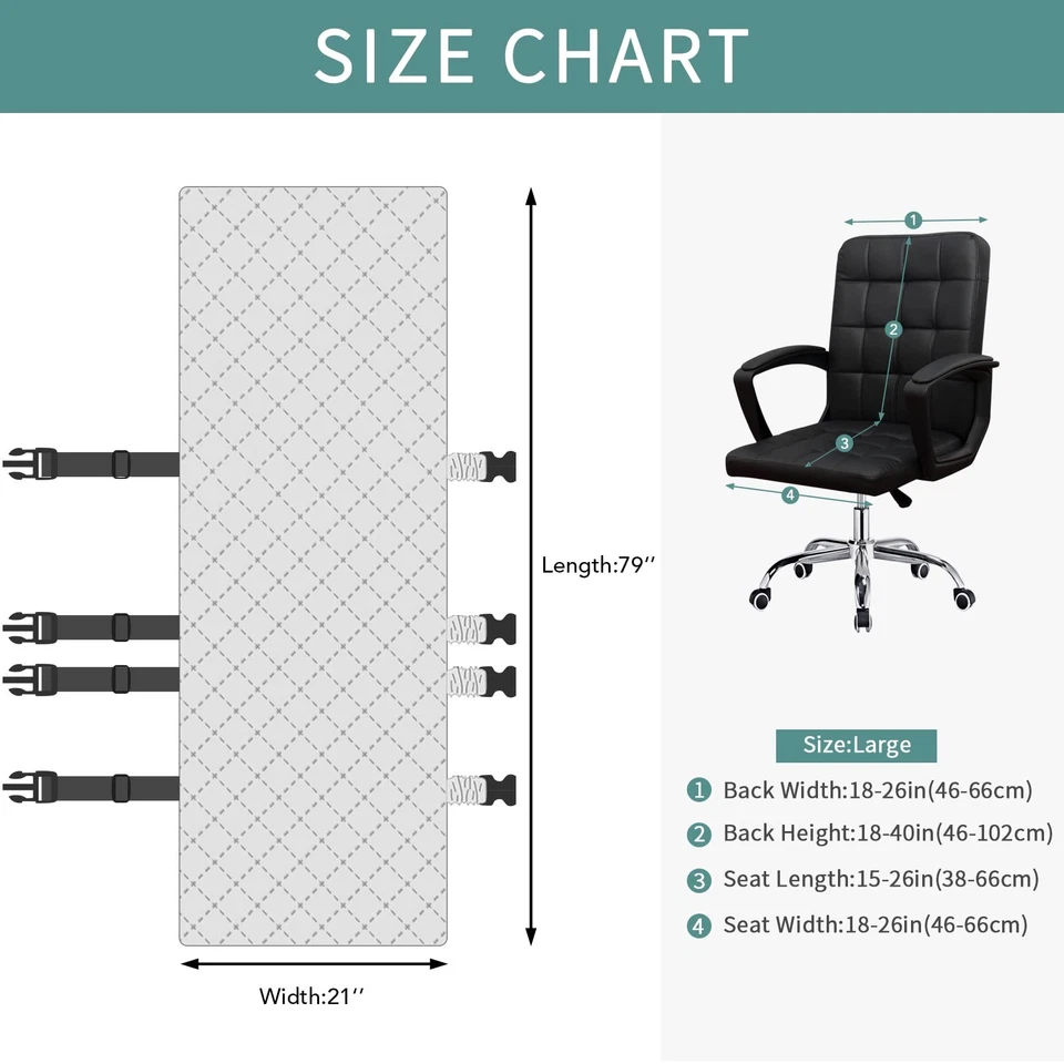 Cubierta de silla de oficina reversible resistente al agua cubierta de silla de comedor suave co... Foto 3 de 4