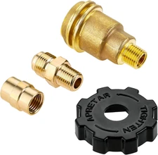 QCC1 Nut Propane Gas Fitting Hose Adapter with 1/4" Male Pipe Thread, 1/4 In. X 