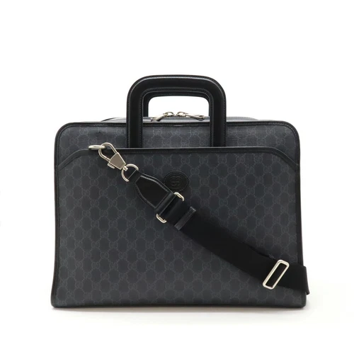 GUCCI GG Supreme Interlocking G Business Bag Document Bag Mallette 2WAY Shoul