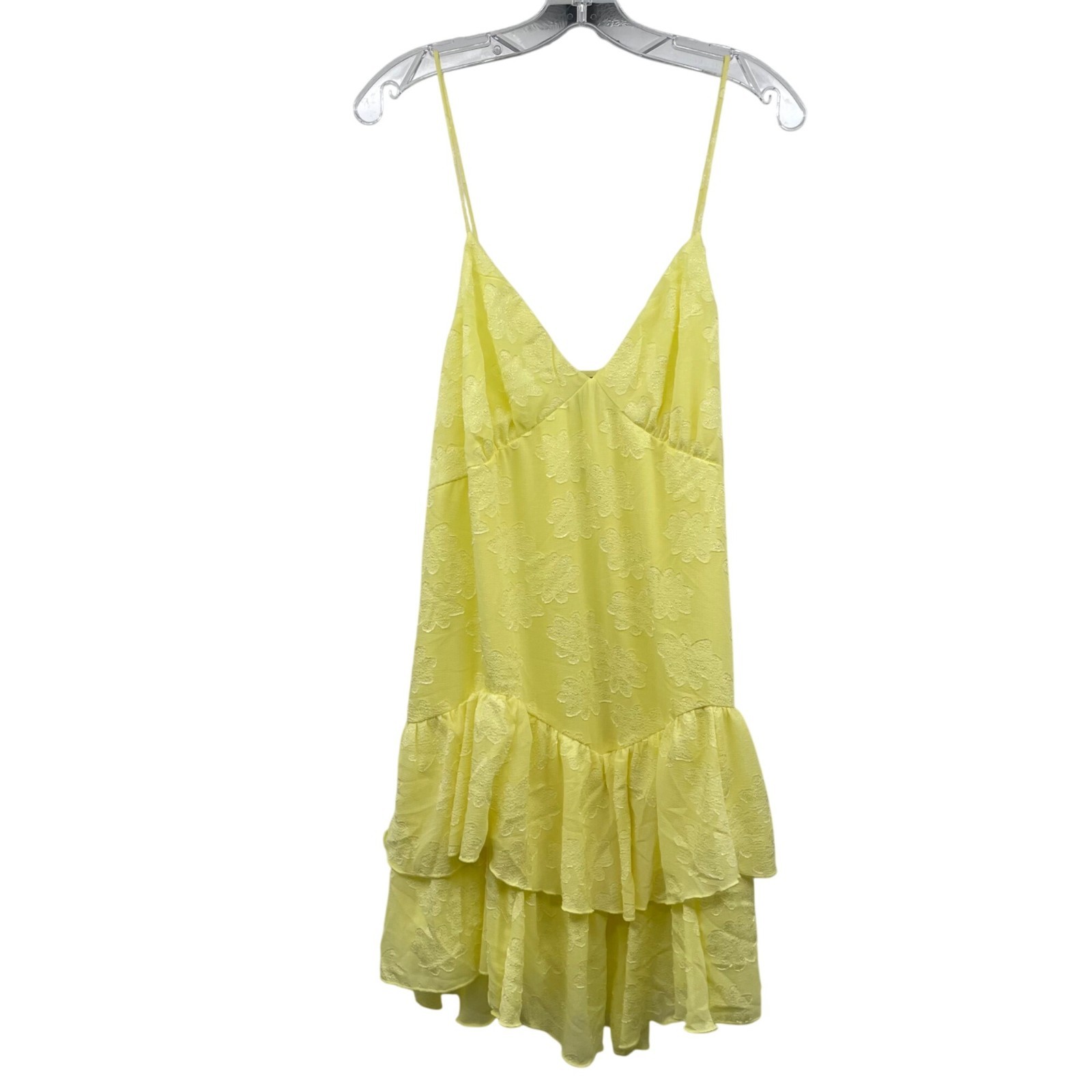 Wild Fable Sundress Ruffle Hem Spaghetti Straps Textured Yellow Size XXL