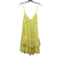 Wild Fable Sundress Ruffle Hem Spaghetti Straps Textured Yellow Size XXL