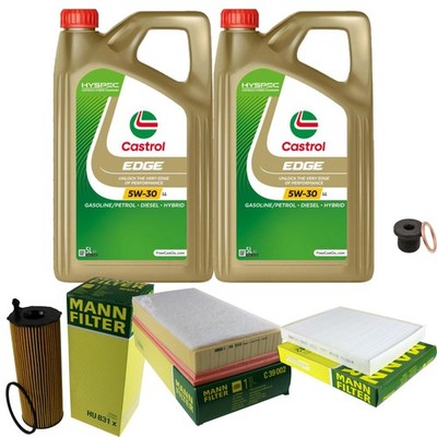 MANN-FILTER Inspektionspaket 10 L Castrol Titanium 5W-30 für VW Touareg 7LA 7L6