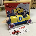 Schylling 1990s Vintage Yellow Race Car #1 Tin Litho “NO” windup key 6” China