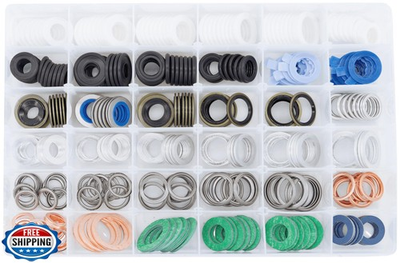 #ad Dsnaduo 330PCS 36 Popular Sizes Mater Oil Drain Plug Gaskets Washer Assortme $107.88