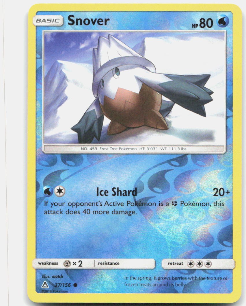Snover 37/156 Common Ultra Prism Pokemon Reverse Holo Lightly Played