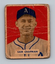 1949 Bowman #112 Sam Chapman LOW GRADE Vintage Baseball Card