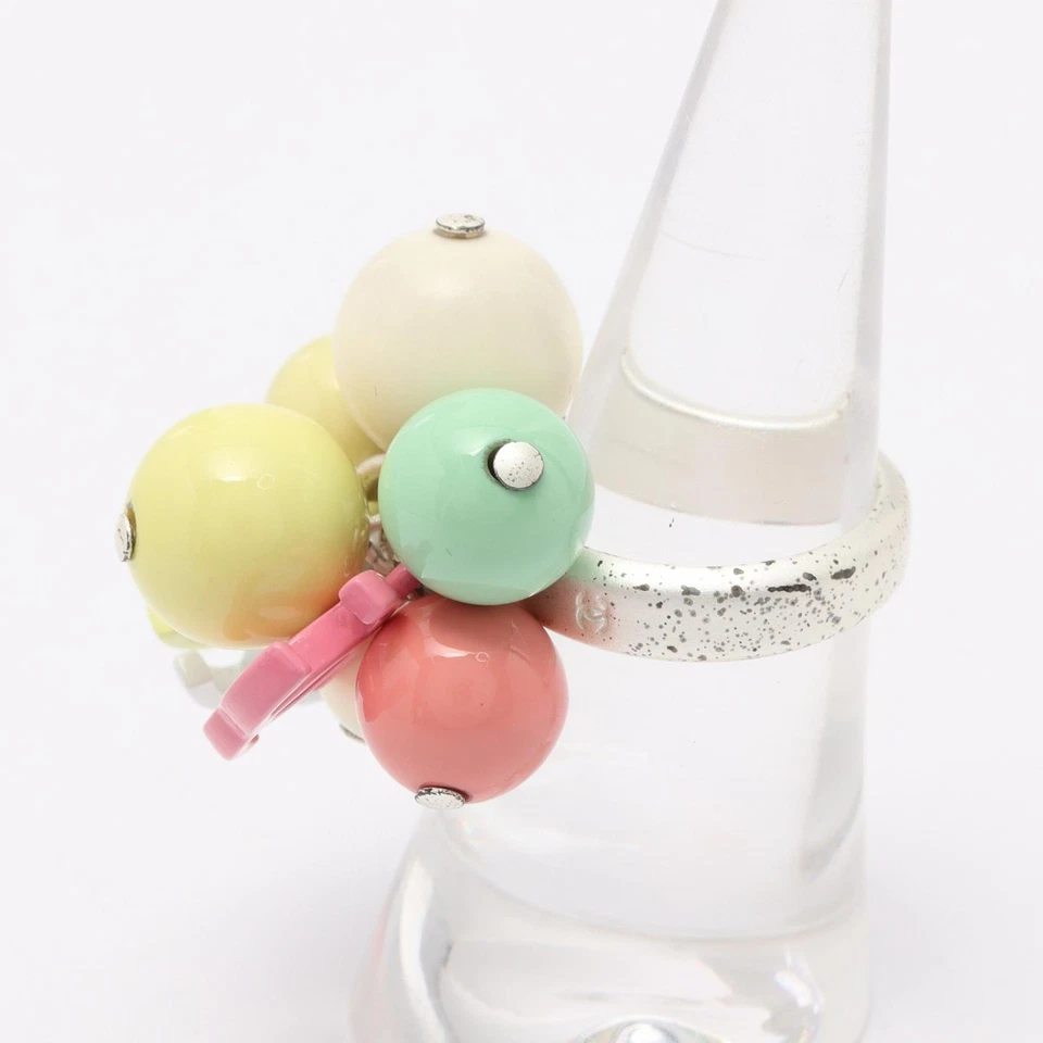 CHANEL COCO Mark Ring Stainless Steel Plastic Multicolor Used US size 6.25 - Image 2 of 4