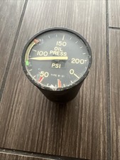Vintage Kollsman Oil Pressure Indicator 200 PSI Type B-21 Gauge