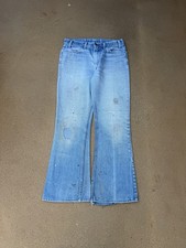 Vintage 70 s Levi s 646 Orange Tab Bellbottom Flare Faded Denim Jeans Size 32x30