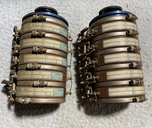 Pair Of 20k 5 Ganged HELIPOT JSP (CT) Potentiometers 5%, .150 Lin%