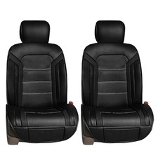 Front Set Faux Leather Car Seat Cushions - Seat Covers for Black - Front Set