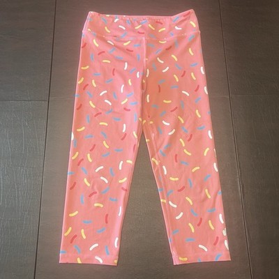 Feed Me Fight Me Ice Cream Cake Sprinkles Crops Cropped Leggings Size M