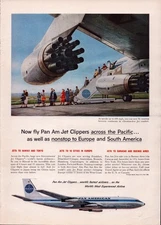 1959 Vintage Print AD - Pan Am Jet Clipper - Arrival on Tarmac - Wall Art