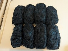 VTG 400G mohair wool BLACK & BLUE METALLIC - KNITTING WOOL YARN – 6mm CHUNKY