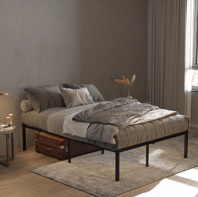16 Inch Full Heavy Duty Bed Frame Height Simple Metal Bed Frame Steel US
