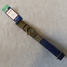 Large Dog Collar, Easy Clean, Blue/Olive, 1 Wide, 16.75-26 , New