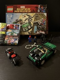76004 LEGO Complete Marvel Super Heroes Spider-Man Cycle Chase (100% Complete)