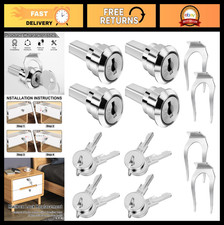 4-Pack Universal Stainless Steel Toolbox Locks with Keys 180 Rotation Drawer