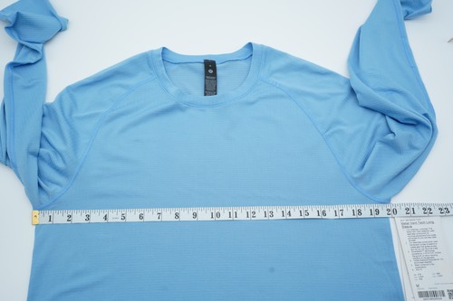 Lululemon Metal Vent Tech Long Sleeve Tshirt Sky Blue Mens Medium Slim Fit - Picture 8 of 9