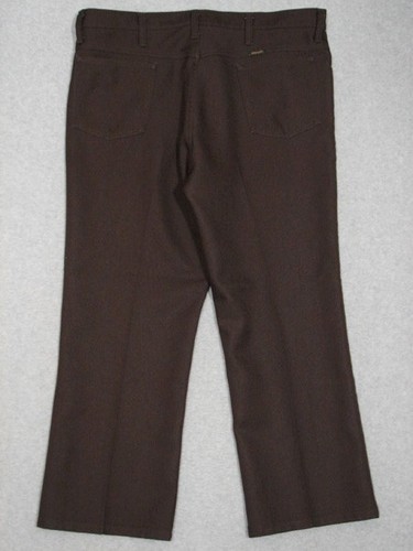 MB19449 1990s **WRANGLER** STA-PREST POLYESTER PANTS 38x32 (msr 37"x26") BROWN - 第 2/5 張圖片