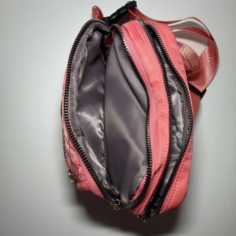 Belt Bag Coral Pink Crossbody Waist Fanny Pack Womens Adjustable On The Go Bag
