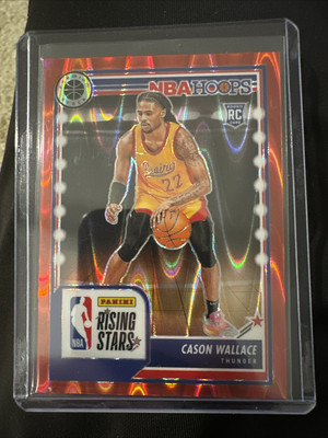 Cason Wallace 2023-24 Panini NBA Hoops Premium Stock #281 Red Seismic 98/199 RC