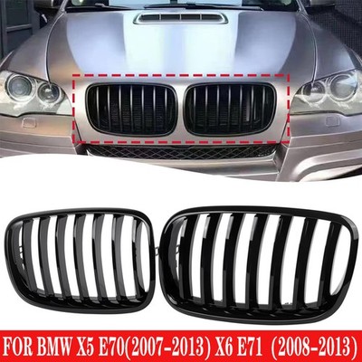 Front Bumper Kidney Grilles Grill For BMW X5 E70 X6 E71 2007-2013 Gloss Black US