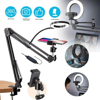 Overhead Handyhalterung Ringlicht Webcam Stativ Kamerahalterung Flexiblem Arm