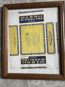 Rare Label ADVERTISING Marsh Wheeling WVA Cigar Pioneers 1930 s ? Label Not Box