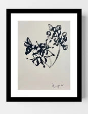 GUAJARDO Original Neo Expressionism Flowers 12X9 Paper Signed Art