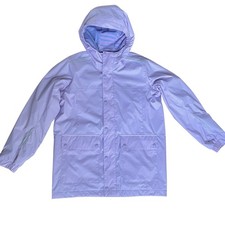 LL Bean Kids Rain Jacket Wind Breaker Size L 14-16 Hooded Fleece Lined Pockets