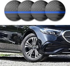 4PCS Wheel Center Caps Stickers with Flag Design, Center Cap Color: Black blue