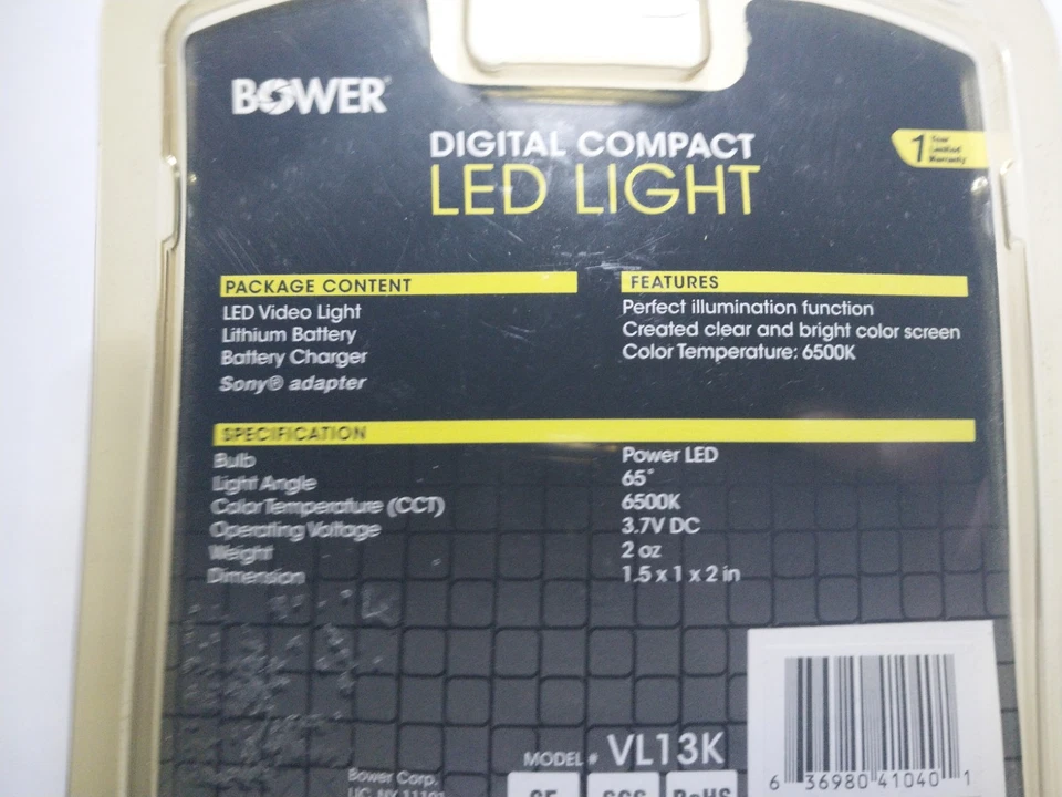 Bower VL13K Digital Compact LED Light for Digital SLR Cameras - Image 3 of 4