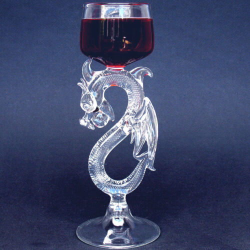 Coupe en cristal en verre à vin dragon soufflée à la main - Photo 1 sur 3