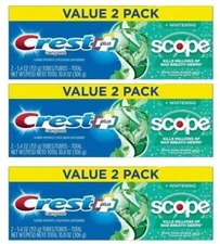 BL Crest Toothpaste 5.4oz Plus Scope *Value Pack 2* Minty Fresh **Pack of 3**