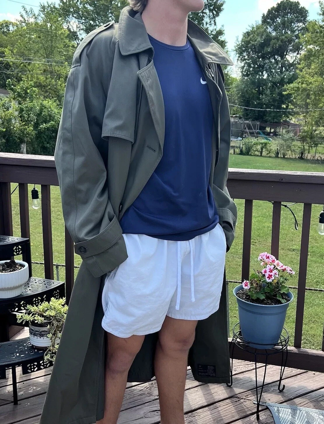 CHRISTIAN DIOR Trench coat Monsieur avec doublure en laine amovible taille 44L olive kaki