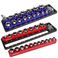 2X Magnetic 1/2" Sockets Holder Organizer Set Detachable Storage Tray Metric SAE